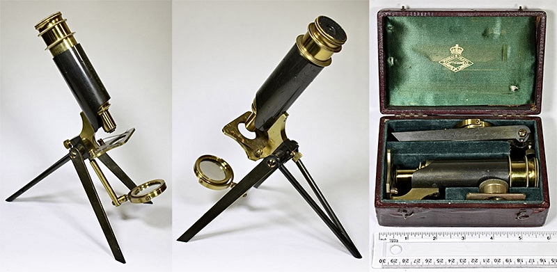43. Microscopio plegable portátil. Murray & Heath. Londres. 1860.6