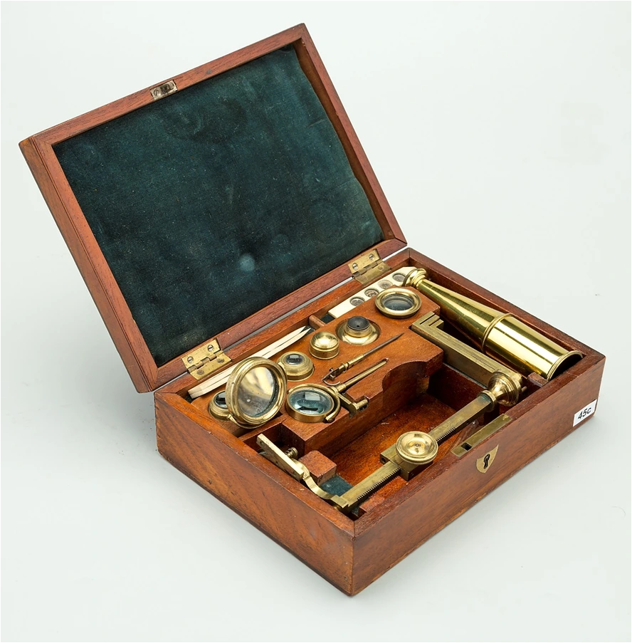 45c. Gran Microscopio Cary-Gould. Modelo simple y compuesto. Inglaterra. c.1850.