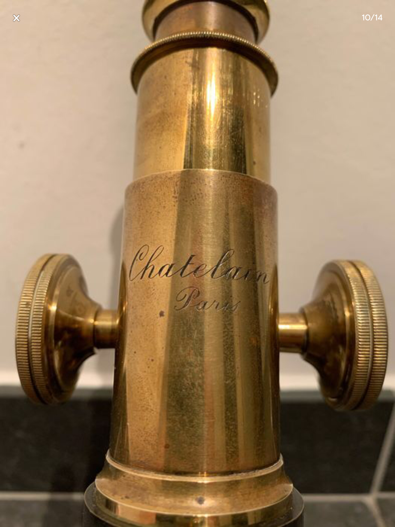 52j. Microscopio monocular. M. Chatelain. París c.1880.