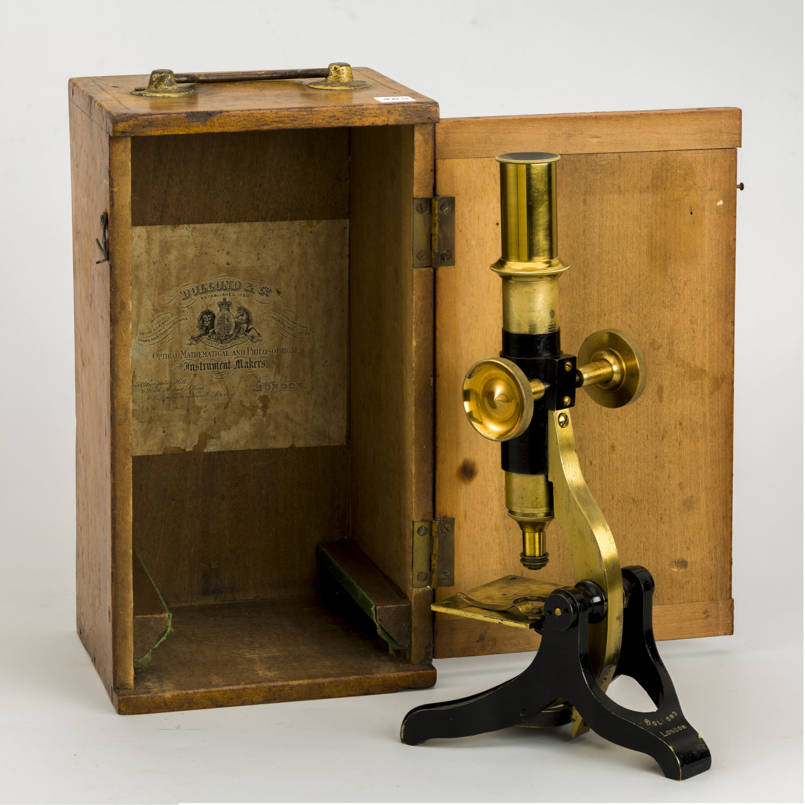 48a. Microscopio monocular. Dollond & Co. 1865.